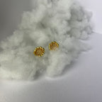 Złote Kolczyki Sztyfty "Golden Sun" – Handmade z Cytrynem