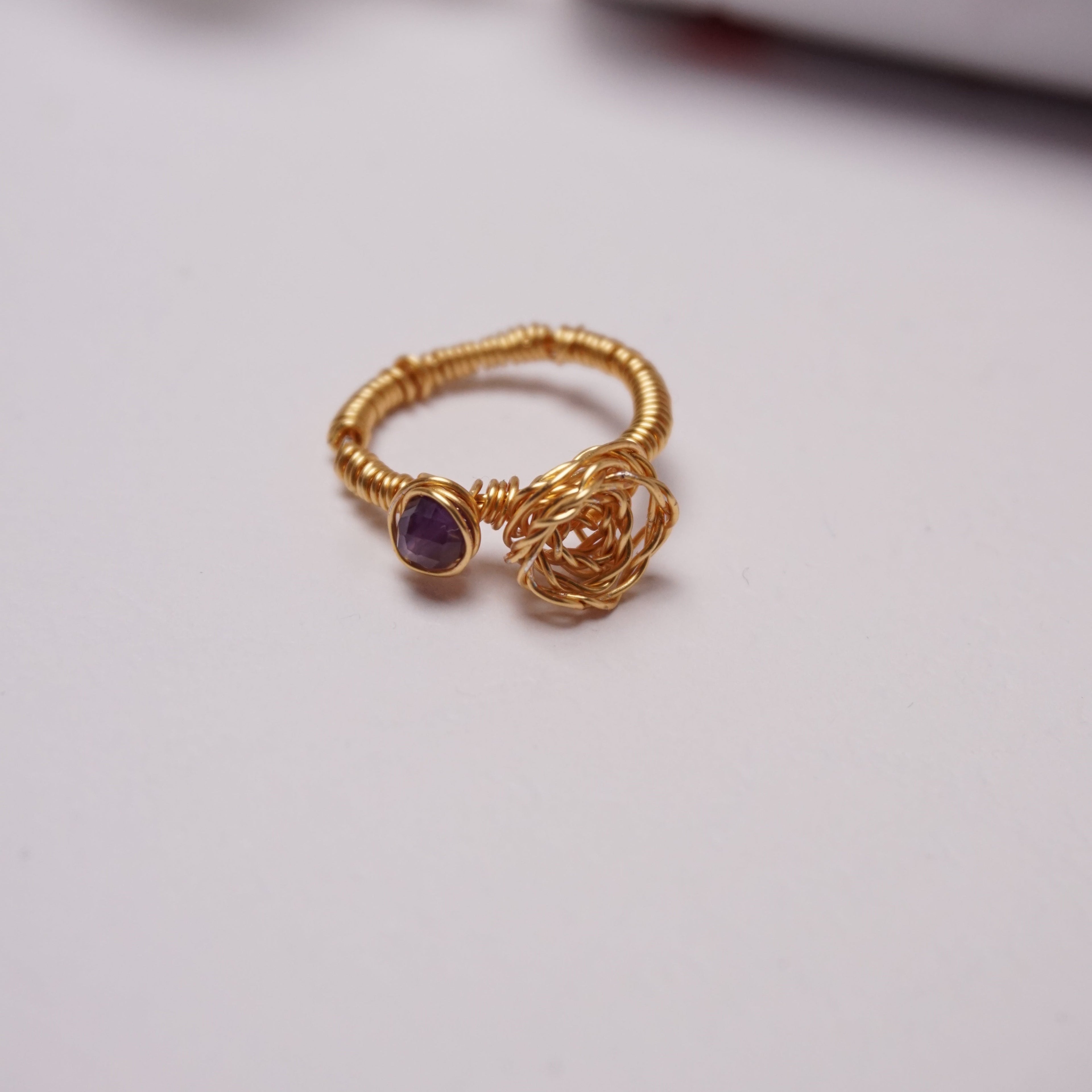 Pierścionek ,,ROSA'' Ametyst