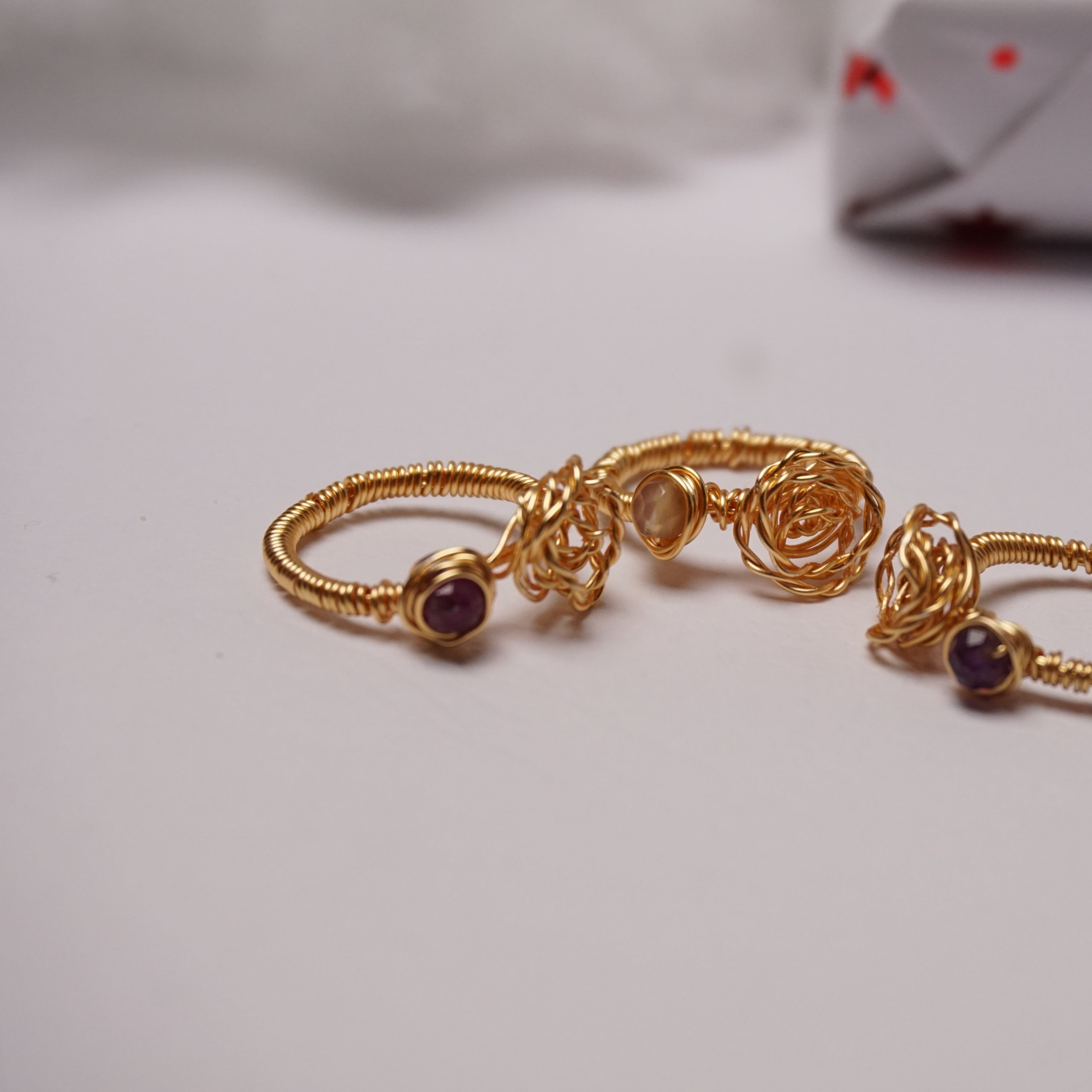 Pierścionek ,,ROSA'' Ametyst