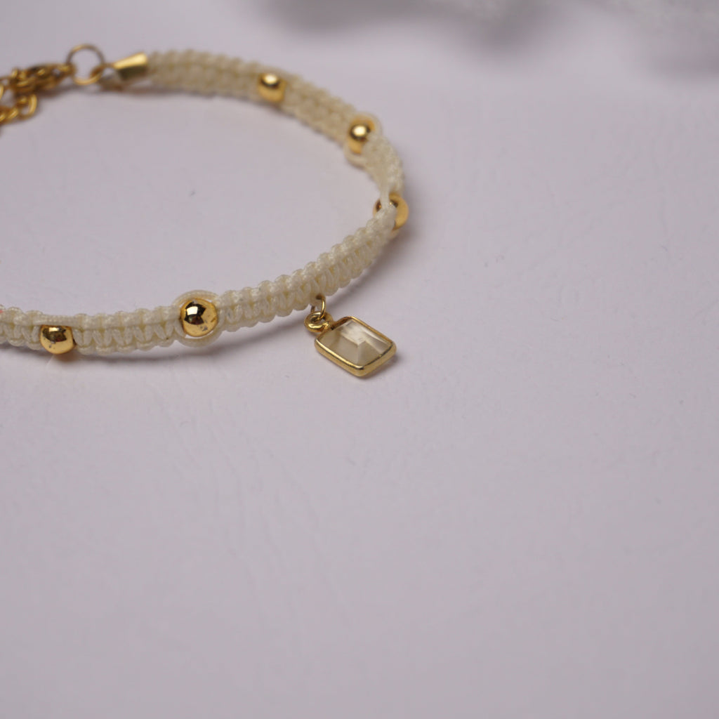 Bransoletka sznurkowa- Cytryn