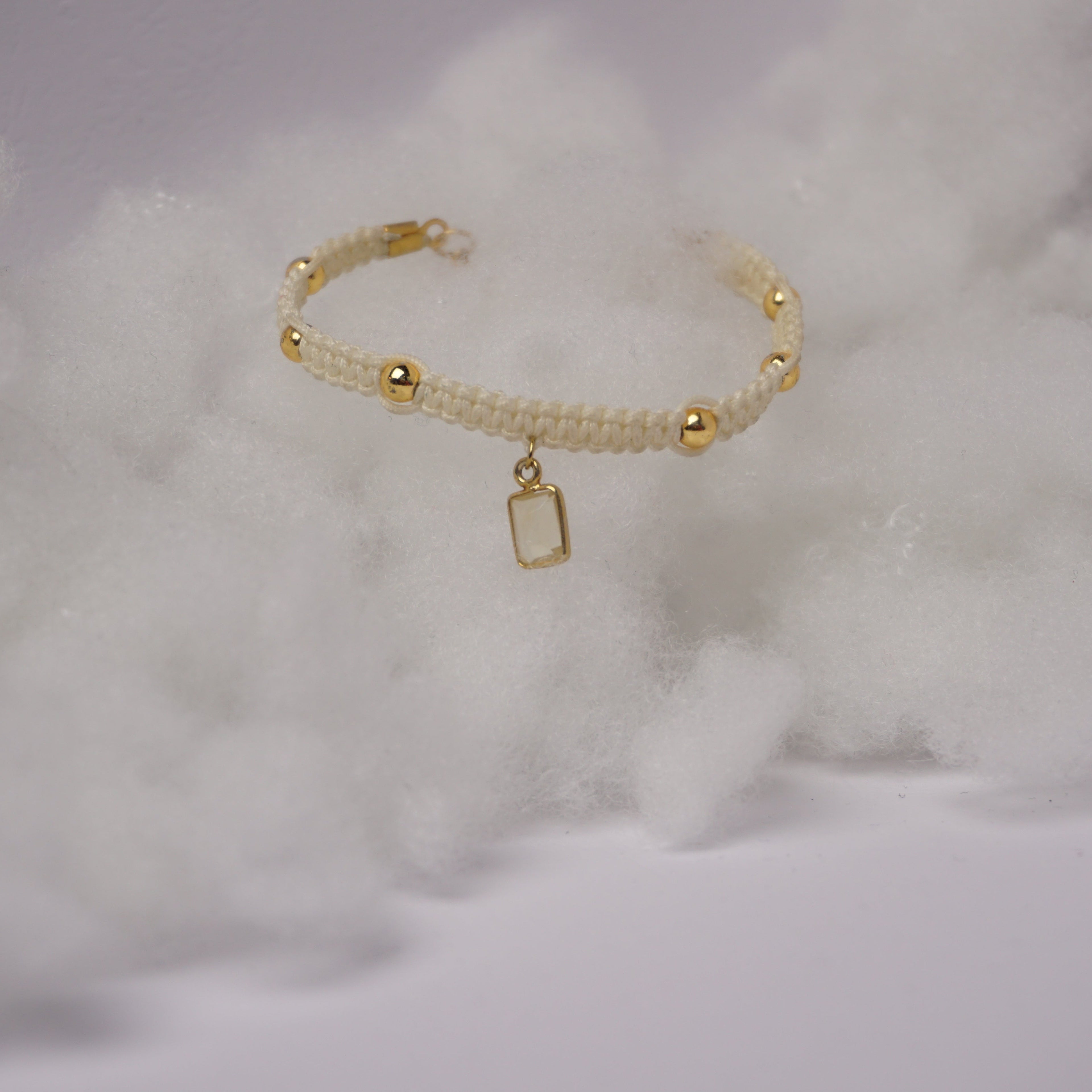 Bransoletka sznurkowa- Cytryn