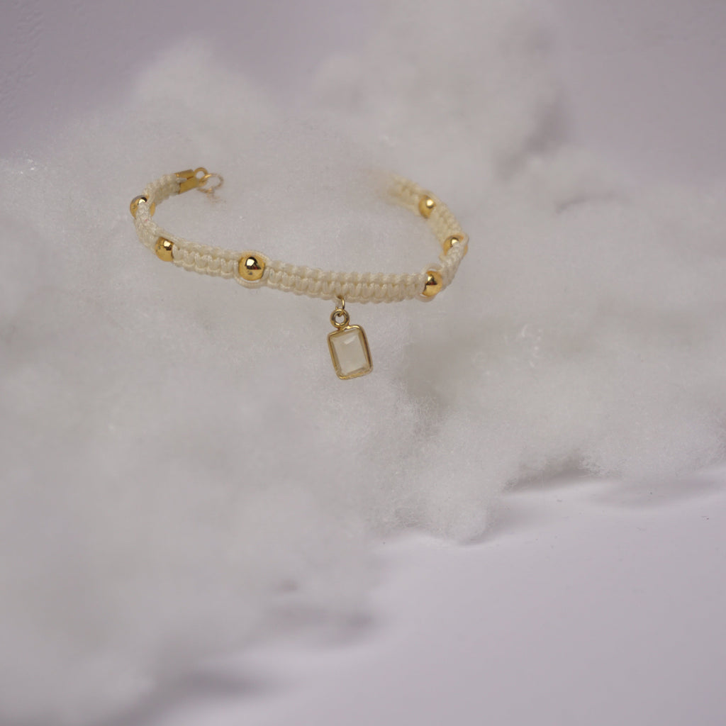 Bransoletka sznurkowa- Cytryn