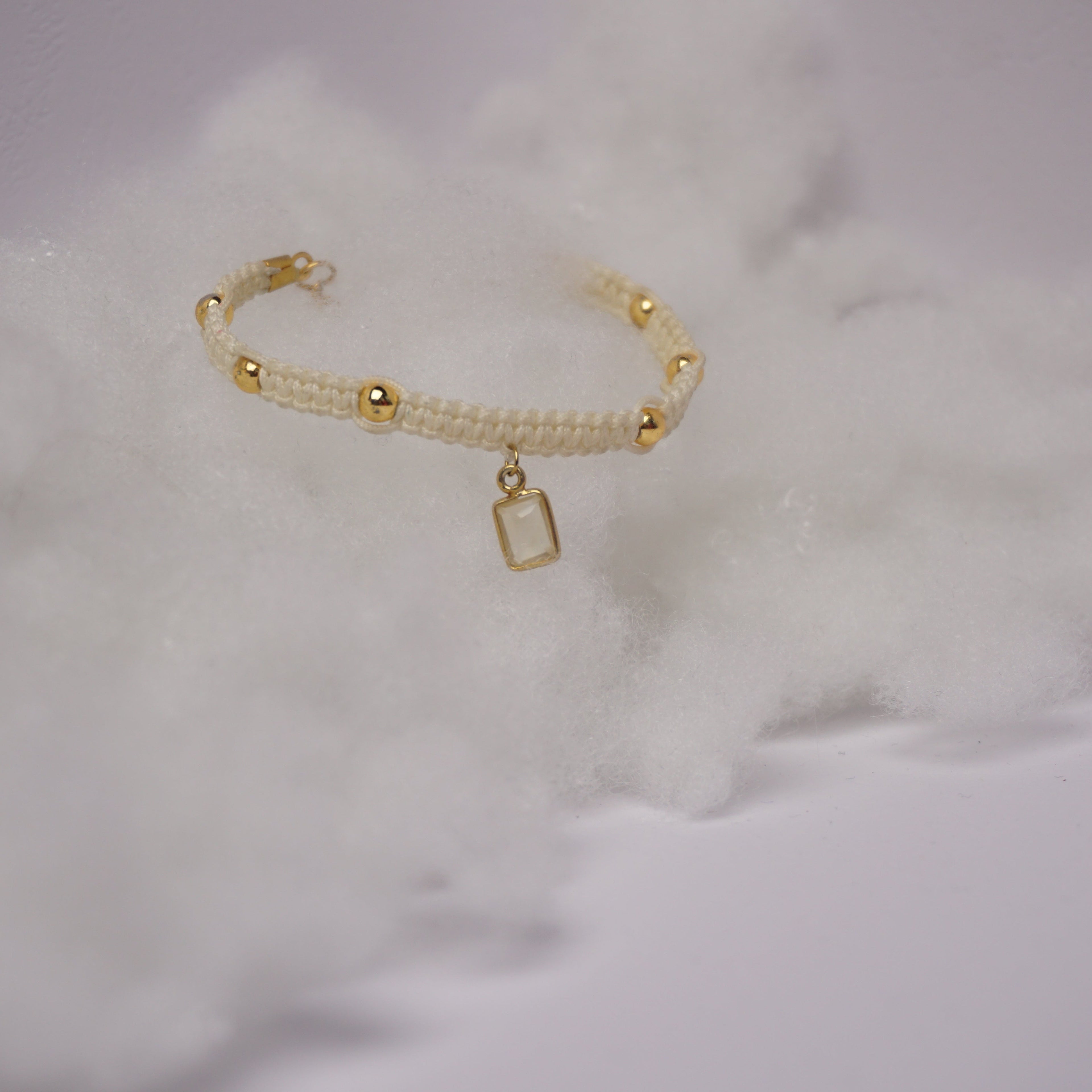 Bransoletka sznurkowa- Cytryn