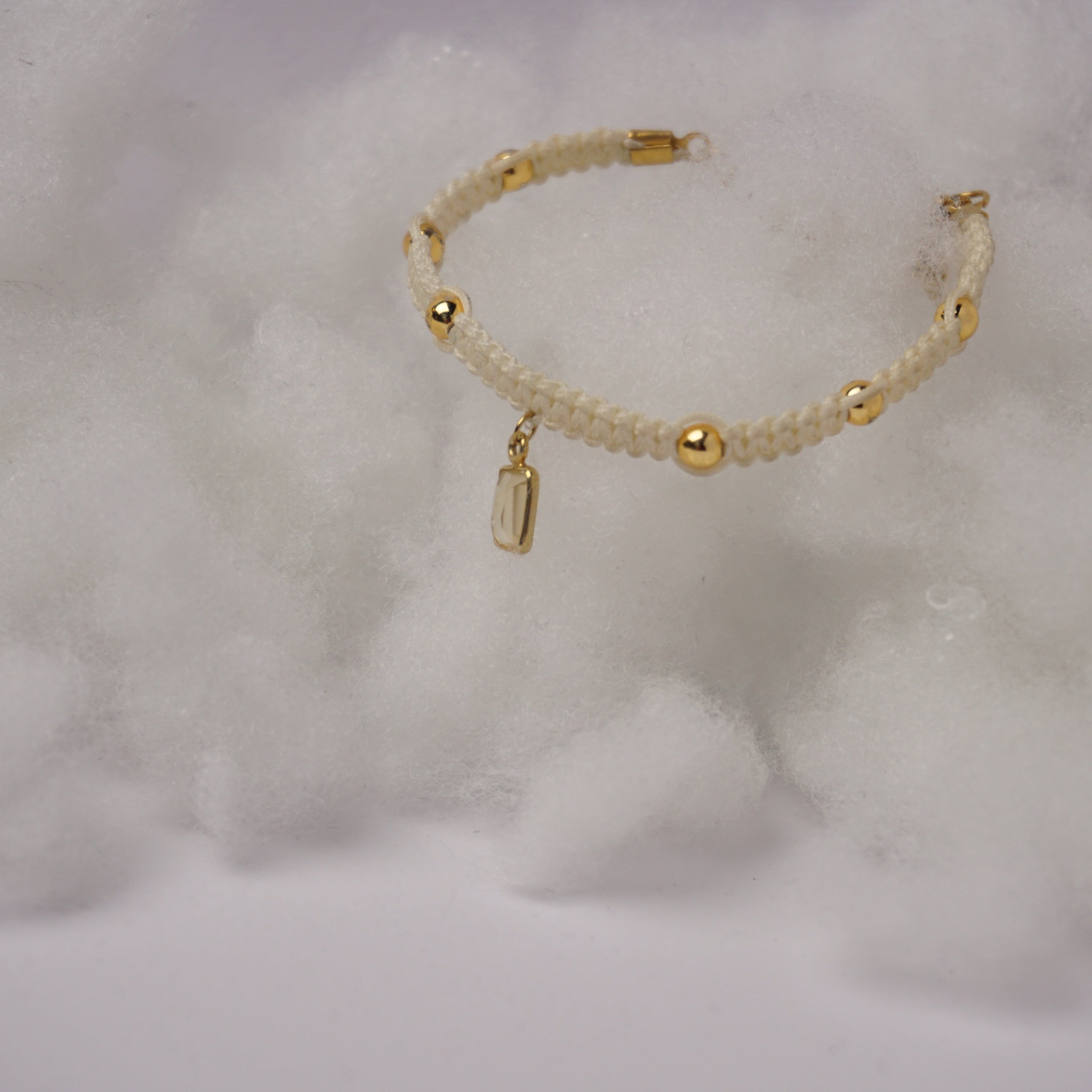 Bransoletka sznurkowa- Cytryn