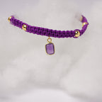 Bransoletka sznurkowa- Ametyst