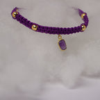 Bransoletka sznurkowa- Ametyst