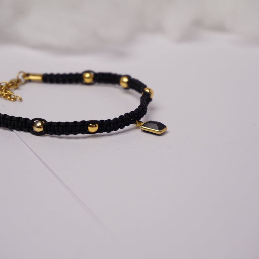 Bransoletka sznurkowa - Turmalin