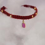 Bransoletka sznurkowa- Rubin