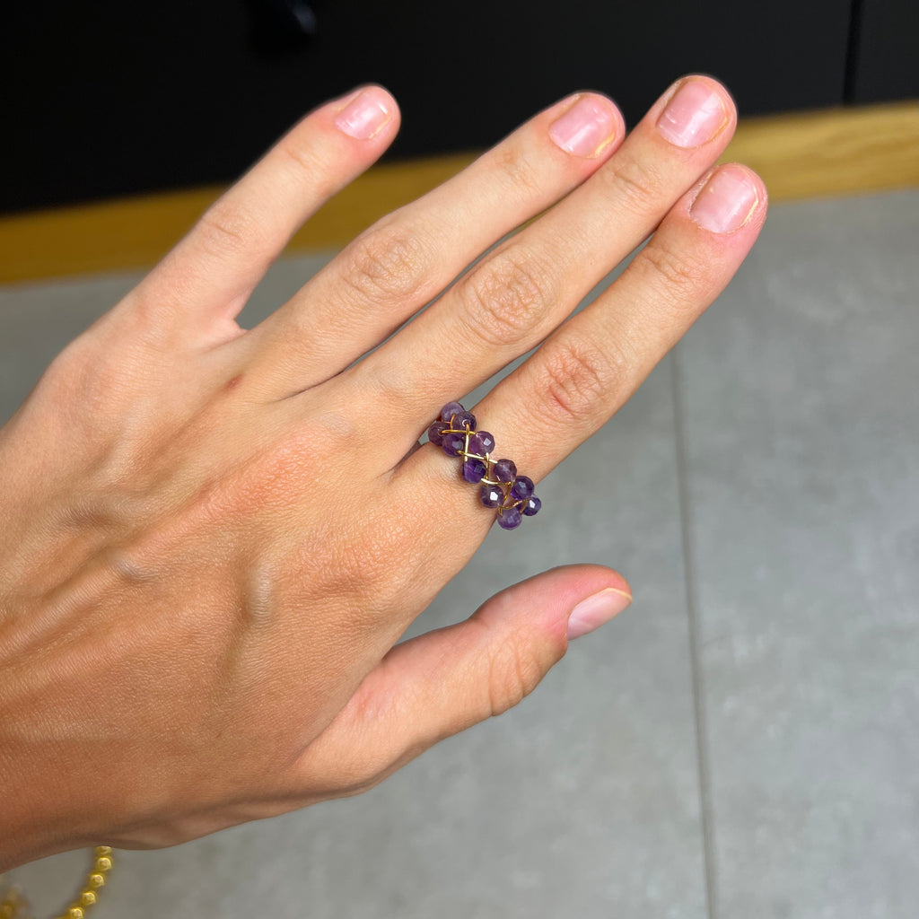 Pierścionek z ametystem – Harmonijny Spokój i Intuicja